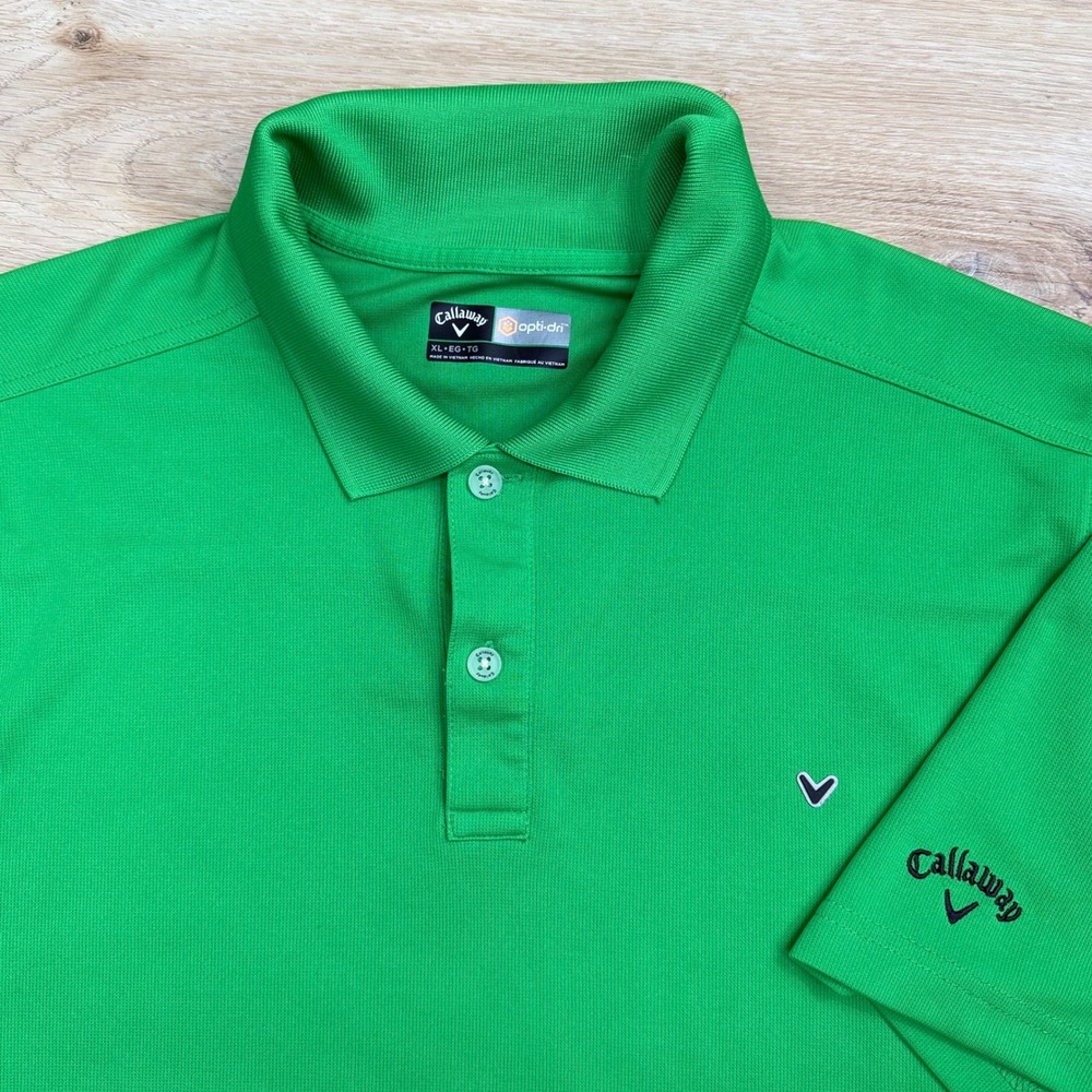 Callaway Opti-Dri Performance Polo Shirt Mens XL Green Golf Gorpcore Casual
